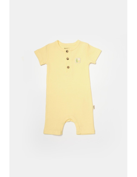 UP-BC-CSYB9037-3,Set 2 salopete scurte Bamboo, galben, BabyCosy, 50%bumbac+50% bambus (Marime: 3-6 Luni)