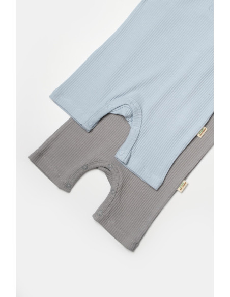 UP-BC-CSYB9038-12,Set 2 salopete scurte Bamboo, blue, BabyCosy, 50%bumbac+50% bambus (Marime: 12-18 Luni)