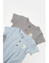 UP-BC-CSYB9038-12,Set 2 salopete scurte Bamboo, blue, BabyCosy, 50%bumbac+50% bambus (Marime: 12-18 Luni)