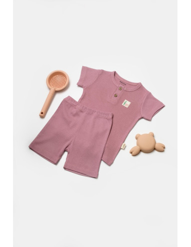 UP-BC-CSYB9039-6,Set tricou cu pantaloni Bamboo, roz, BabyCosy, 50%bumbac+50% bambus (Marime: 6-9 luni)