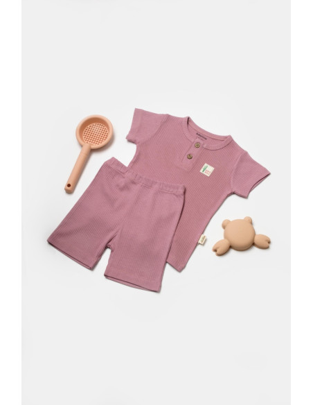 UP-BC-CSYB9039-6,Set tricou cu pantaloni Bamboo, roz, BabyCosy, 50%bumbac+50% bambus (Marime: 6-9 luni)