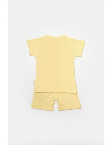 UP-BC-CSYB9041-6,Set tricou cu pantaloni Bamboo, galben, BabyCosy, 50%bumbac+50% bambus (Marime: 6-9 luni)