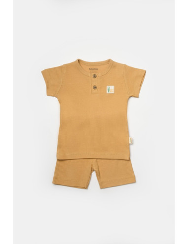 UP-BC-CSYB9042-9,Set tricou cu pantaloni Bamboo, maro, BabyCosy, 50%bumbac+50% bambus (Marime: 9-12 luni)