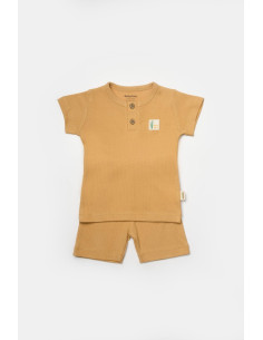 UP-BC-CSYB9042-3,Set tricou cu pantaloni Bamboo, maro, BabyCosy, 50%bumbac+50% bambus (Marime: 3-6 Luni) 2