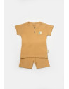 UP-BC-CSYB9042-3,Set tricou cu pantaloni Bamboo, maro, BabyCosy, 50%bumbac+50% bambus (Marime: 3-6 Luni)