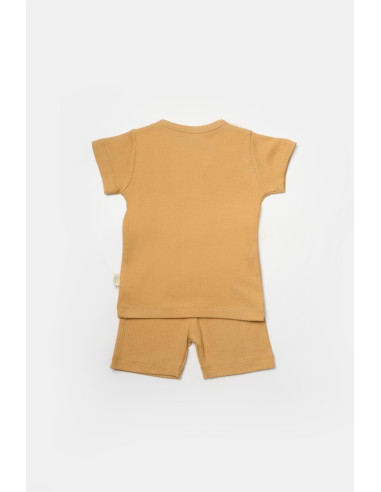 UP-BC-CSYB9042-12,Set tricou cu pantaloni Bamboo, maro, BabyCosy, 50%bumbac+50% bambus (Marime: 12-18 Luni)