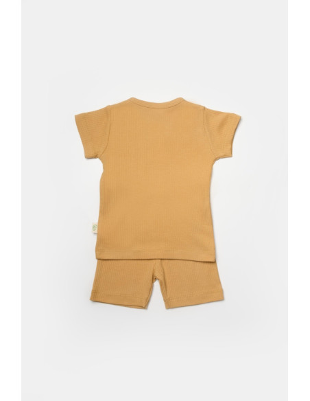 UP-BC-CSYB9042-12,Set tricou cu pantaloni Bamboo, maro, BabyCosy, 50%bumbac+50% bambus (Marime: 12-18 Luni)