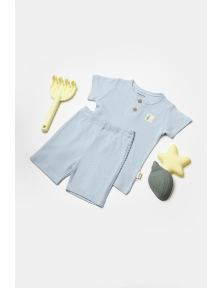 UP-BC-CSYB9043-6,Set tricou cu pantaloni Bamboo, blue, BabyCosy, 50%bumbac+50% bambus (Marime: 6-9 luni)