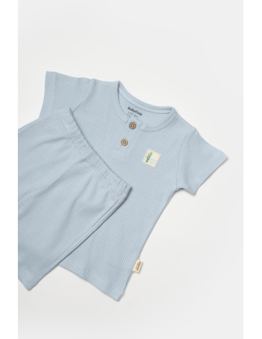 UP-BC-CSYB9043-6,Set tricou cu pantaloni Bamboo, blue, BabyCosy, 50%bumbac+50% bambus (Marime: 6-9 luni)