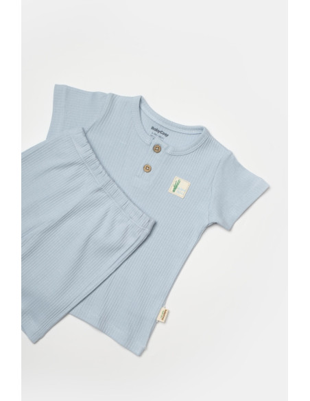 UP-BC-CSYB9043-9,Set tricou cu pantaloni Bamboo, blue, BabyCosy, 50%bumbac+50% bambus (Marime: 9-12 luni)
