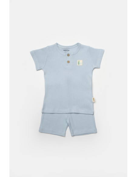 UP-BC-CSYB9043-3,Set tricou cu pantaloni Bamboo, blue, BabyCosy, 50%bumbac+50% bambus (Marime: 3-6 Luni)