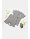 UP-BC-CSYB9044-3,Set tricou cu pantaloni Bamboo, gri, BabyCosy, 50%bumbac+50% bambus (Marime: 3-6 Luni)