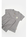 UP-BC-CSYB9044-3,Set tricou cu pantaloni Bamboo, gri, BabyCosy, 50%bumbac+50% bambus (Marime: 3-6 Luni)