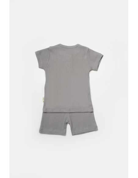 UP-BC-CSYB9044-18,Set tricou cu pantaloni Bamboo, gri, BabyCosy, 50%bumbac+50% bambus (Marime: 18-24 Luni)
