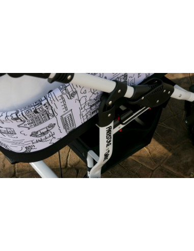 Carucior copii gemeni side by side 3 in 1, PJ STROLLER, White