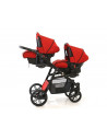 Carucior copii gemeni tandem 3 in 1, PJ STROLLER Lux, Red Carucior copii gemeni tandem 3 in 1, PJ STROLLER Lux, Red
