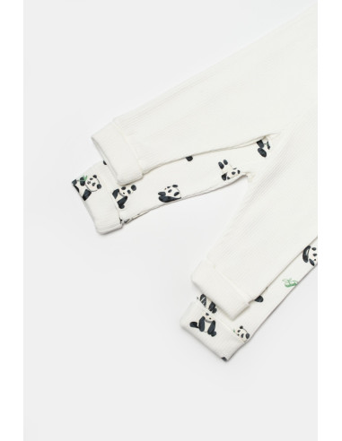 UP-BC-CSYB9059-3,Set 2 pantaloni Panda, BabyCosy, 50%bumbac+50% bambus (Marime: 3-6 Luni)