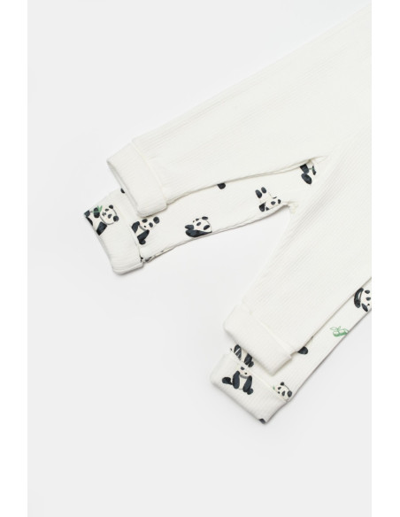 UP-BC-CSYB9059-3,Set 2 pantaloni Panda, BabyCosy, 50%bumbac+50% bambus (Marime: 3-6 Luni)