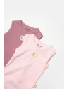 UP-BC-CSYB9012-3,Set 2 body-uri fara maneci Bamboo, roz, BabyCosy, 50% bambus+50% bumbac (Marime: 3-6 Luni)