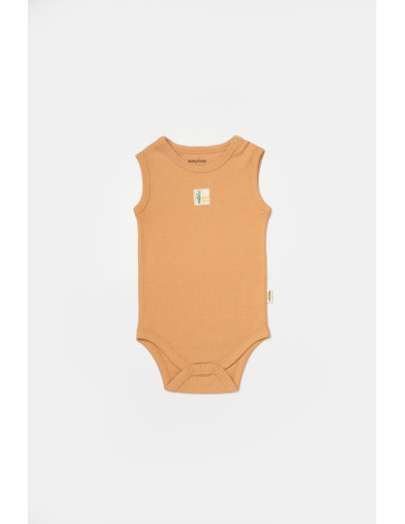 UP-BC-CSYB9013-3,Set 2 body-uri fara maneci Bamboo, galben, BabyCosy, 50% bambus+50% bumbac (Marime: 3-6 Luni)
