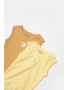 UP-BC-CSYB9013-3,Set 2 body-uri fara maneci Bamboo, galben, BabyCosy, 50% bambus+50% bumbac (Marime: 3-6 Luni)