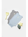 UP-BC-CSYB9014-6,Set 2 body-uri fara maneci Bamboo, bleu, BabyCosy, 50% bambus+50% bumbac (Marime: 6-9 luni)