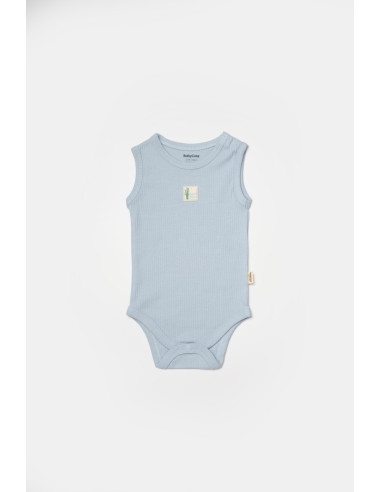 UP-BC-CSYB9014-6,Set 2 body-uri fara maneci Bamboo, bleu, BabyCosy, 50% bambus+50% bumbac (Marime: 6-9 luni)