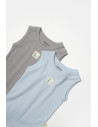 UP-BC-CSYB9014-6,Set 2 body-uri fara maneci Bamboo, bleu, BabyCosy, 50% bambus+50% bumbac (Marime: 6-9 luni)