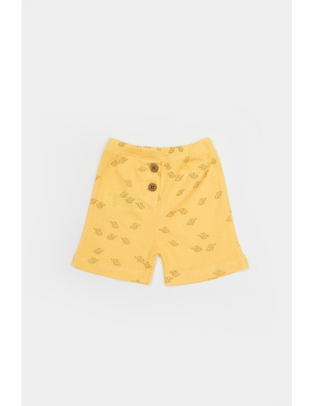 UP-BC-CSYM11702-6,Set tricou cu pantaloni Printed, galben, BabyCosy, 50%bumbac+50% modal (Marime: 6-9 luni)