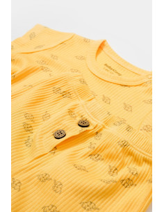 UP-BC-CSYM11702-3,Set tricou cu pantaloni Printed, galben, BabyCosy, 50%bumbac+50% modal (Marime: 3-6 Luni) 2