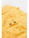 UP-BC-CSYM11702-12,Set tricou cu pantaloni Printed, galben, BabyCosy, 50%bumbac+50% modal (Marime: 12-18 Luni)