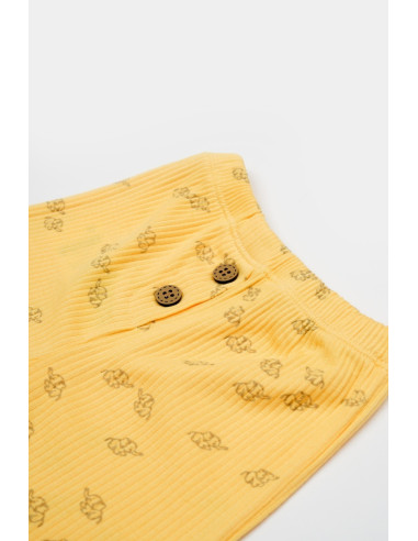 UP-BC-CSYM11702-18,Set tricou cu pantaloni Printed, galben, BabyCosy, 50%bumbac+50% modal (Marime: 18-24 Luni)