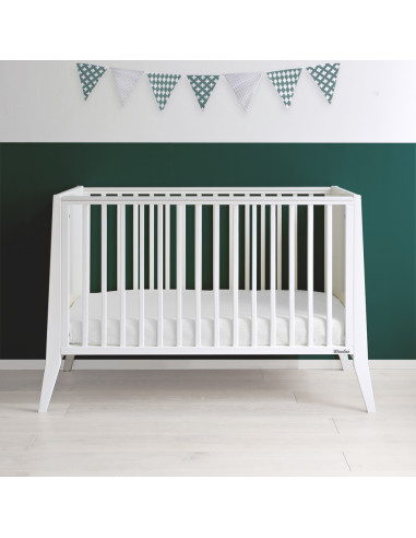 Patut bebe din lemn masiv, Slim Alb, 120 x 60 cm,slim_cot_white
