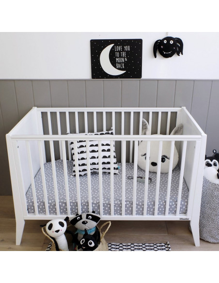Patut bebe din lemn masiv, Slim Alb, 120 x 60 cm,slim_cot_white