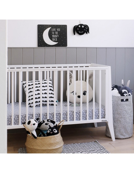 Patut bebe din lemn masiv, Slim Alb, 120 x 60 cm,slim_cot_white