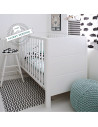 Patut bebe din lemn masiv, Smooth Alb, 120 x 60