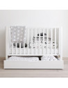Patut bebe din lemn masiv, Smooth Alb, 120 x 60