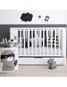 Patut bebe din lemn masiv, Smooth Alb, 120 x 60