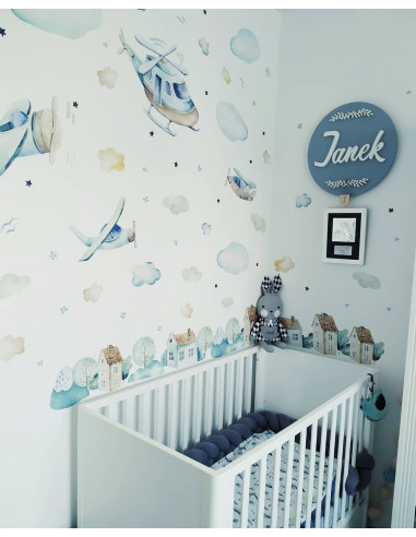 Patut bebe din lemn masiv, Smooth Alb, 120 x 60
