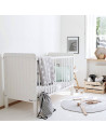 Patut bebe din lemn masiv, Country Alb, 120 x 60