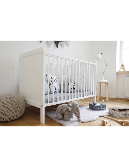 Patut bebe din lemn masiv, Country Alb, 120 x 60