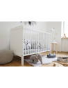 Patut bebe din lemn masiv, Country Alb, 120 x 60