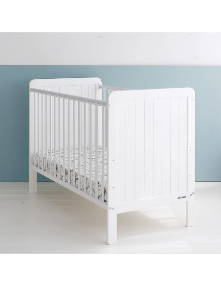 Patut bebe din lemn masiv, Country Alb, 120 x 60