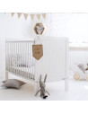 Patut bebe din lemn masiv, Country Alb, 120 x 60