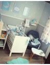 Patut bebe din lemn masiv, Country Alb, 120 x 60