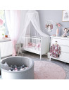Patut bebe din lemn masiv, Country Alb, 120 x 60
