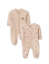 UP-BC-CSY8181-3,Set 2 salopete lungi, Lamb, BabyCosy, 100% bumbac organic (Marime: 3-6 Luni)