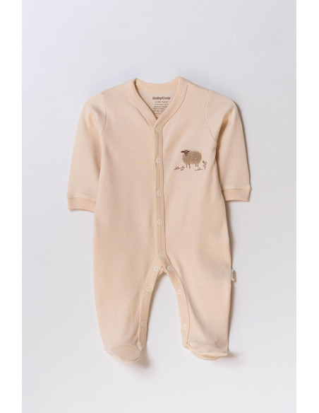 UP-BC-CSY8181-3,Set 2 salopete lungi, Lamb, BabyCosy, 100% bumbac organic (Marime: 3-6 Luni)