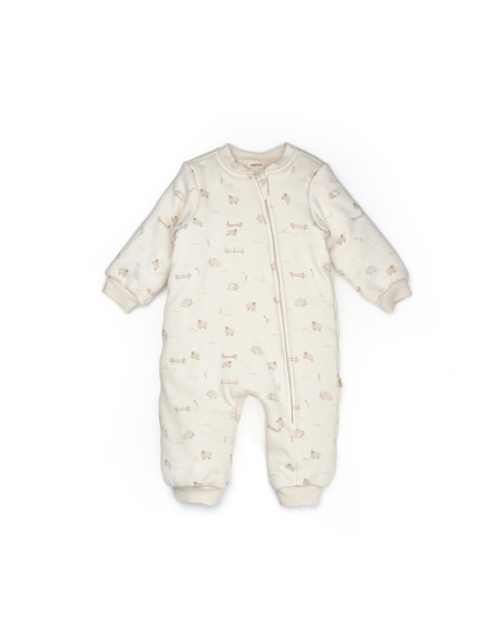 UP-BC-CSY8187-6,Salopeta cu fermoar, Lamb, BabyCosy, 100% bumbac organic (Marime: 6-12 Luni)