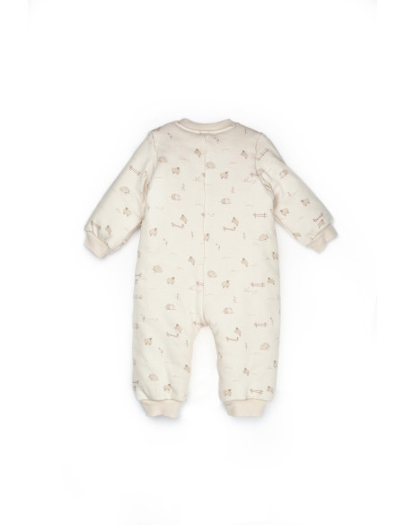 UP-BC-CSY8187-6,Salopeta cu fermoar, Lamb, BabyCosy, 100% bumbac organic (Marime: 6-12 Luni)